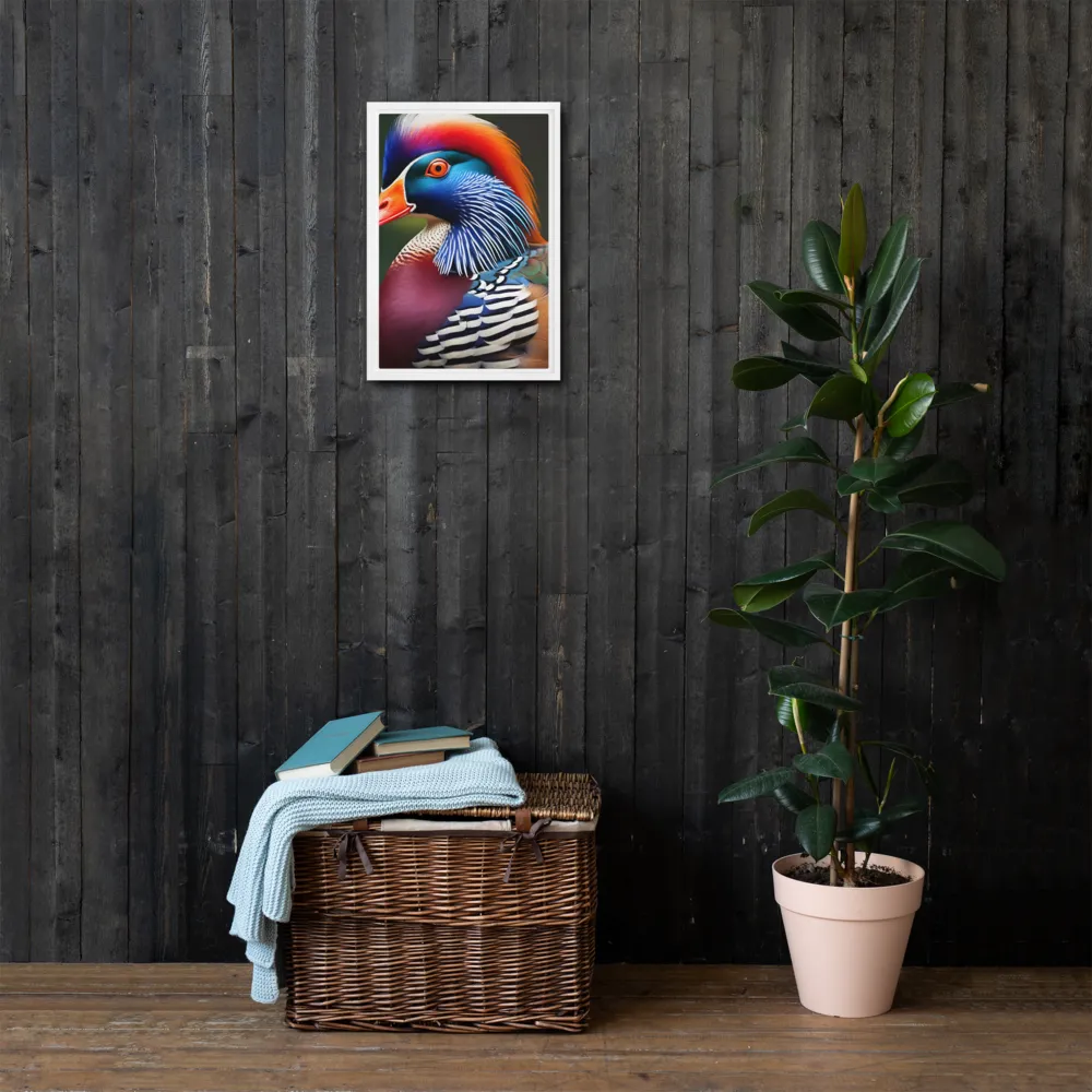The Majestic Mandarin | Canvas with White Frame | 12″×18″