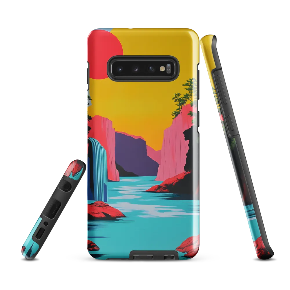 Dreamscape of Pink Cliffs and Turquoise Waters | Phone Case |  S10 Plus | Tough Case | Glossy