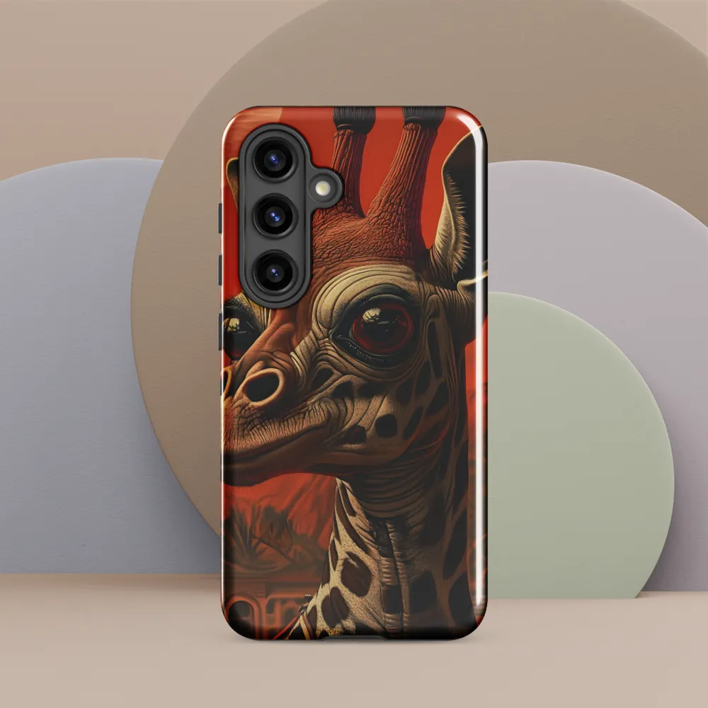 Whimsical Giraffe in an Orange Dreamscape