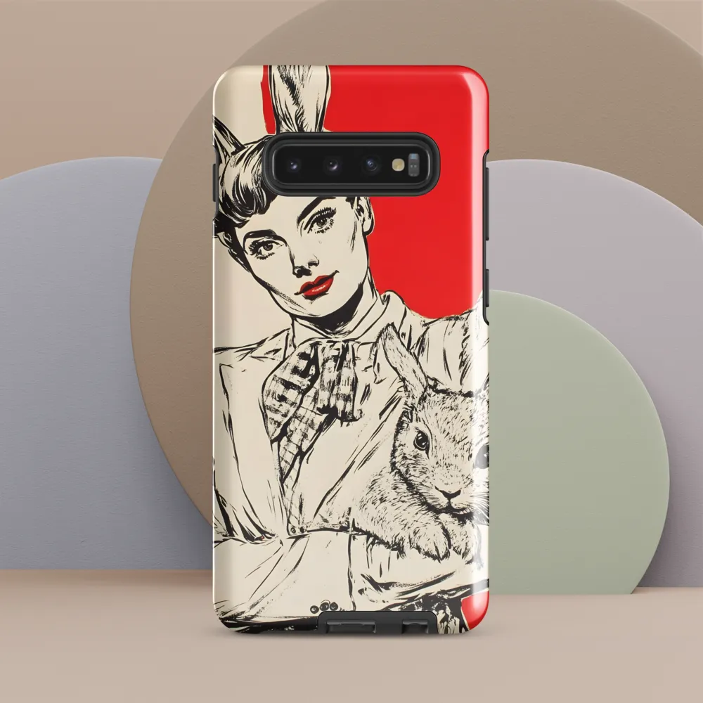 Whimsical Elegance: The Rabbit Lady | Phone Case |  S10 Plus | Tough Case | Glossy