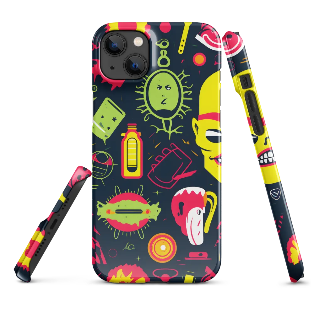 Neon Revelry: A Quirky Exploration of Modern Pop Art | Phone Case |  14 Plus | Snap Case | Glossy