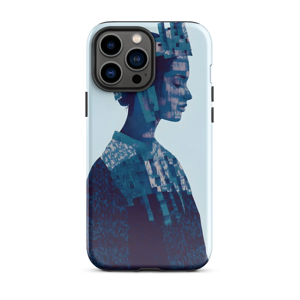 Digital Portrait in Abstract Blue