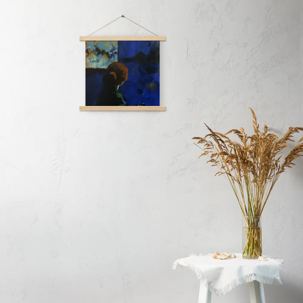 Contemplation Under the Night Sky | Poster With Oak Wood Hanger | 14″×14″