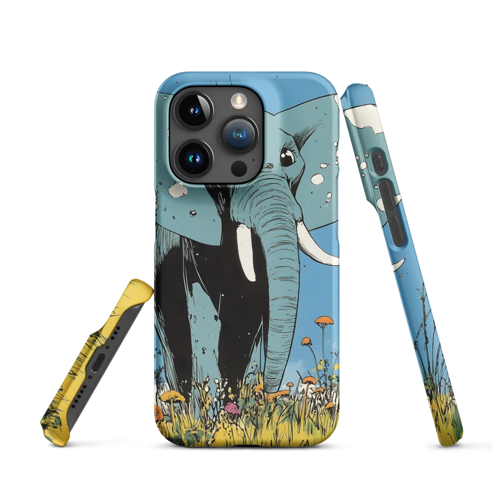 Whimsical Blue Elephant in Bloom