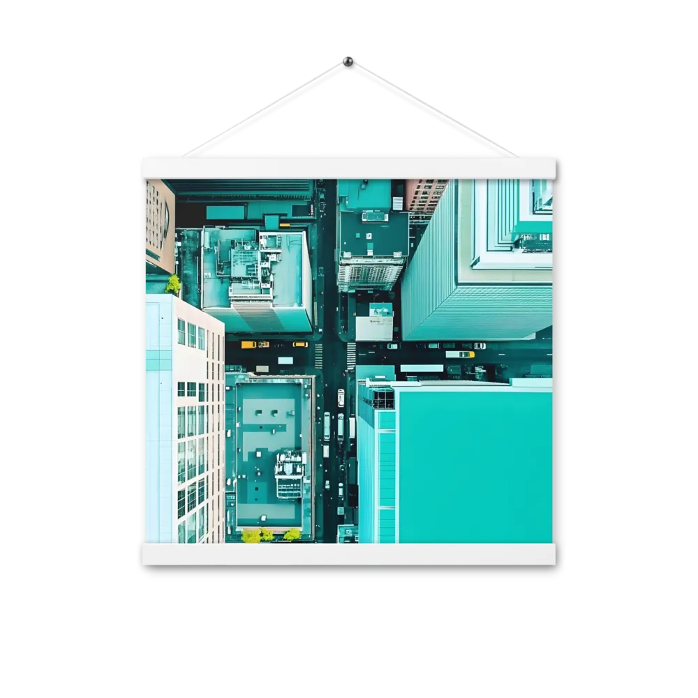 Urban Geometry: Aerial Perspective | Poster With White Wood Hanger | 16″×16″