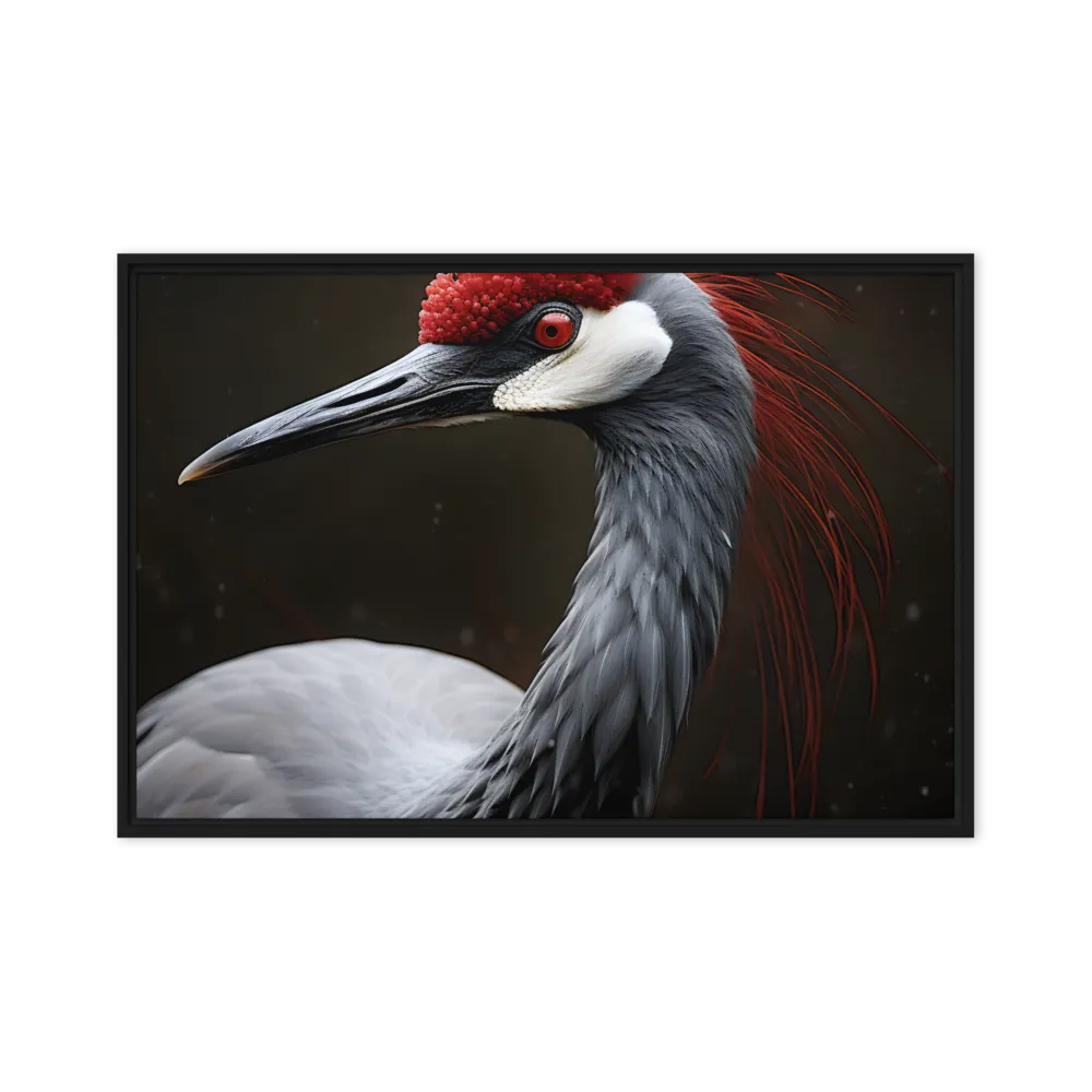 Ember-Crested Elegance | Canvas with Black Frame | 24″×36″