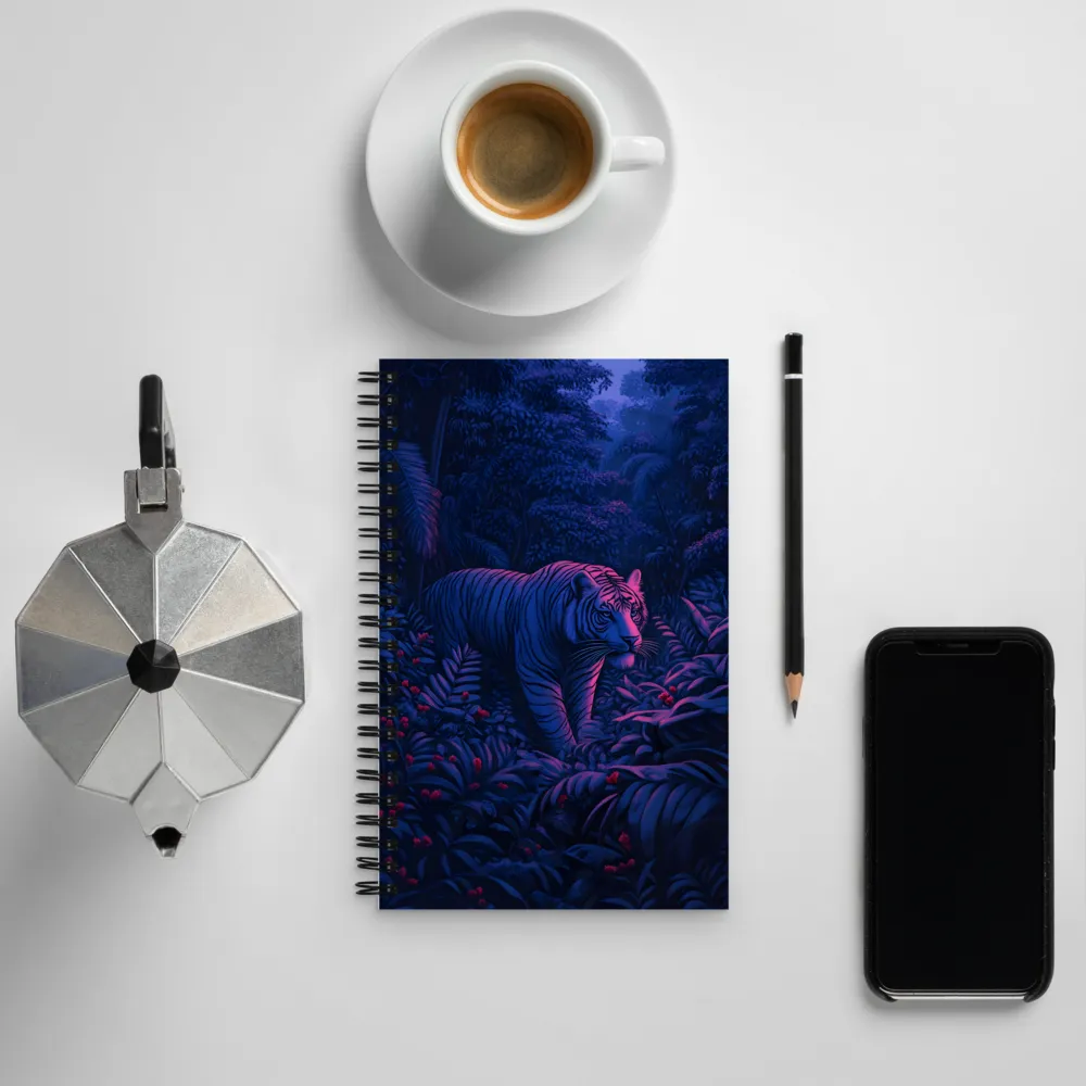 Mystic Prowler: The White Tiger in the Jungle | Spiral Notebook