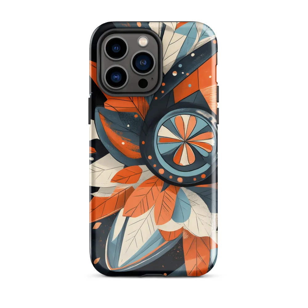 Floral Symphony in Orange and Teal
