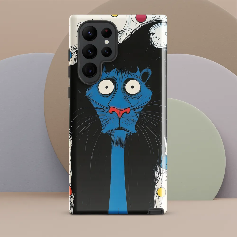 Whimsical Blue Lion