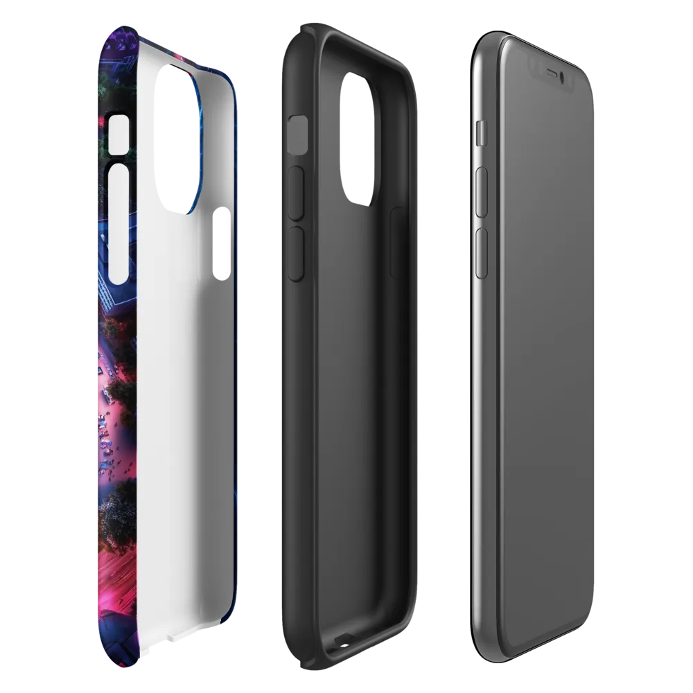 Twilight Reflections: A Serene Beach Aerial | Phone Case |  11 Pro | Tough Case | Glossy