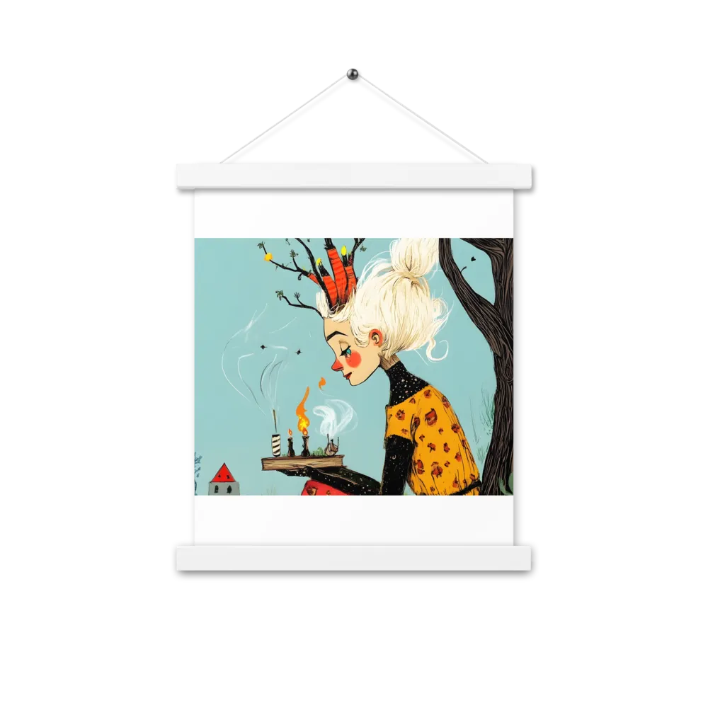 Whimsical Nature Girl | Poster With White Wood Hanger | 11″×14″