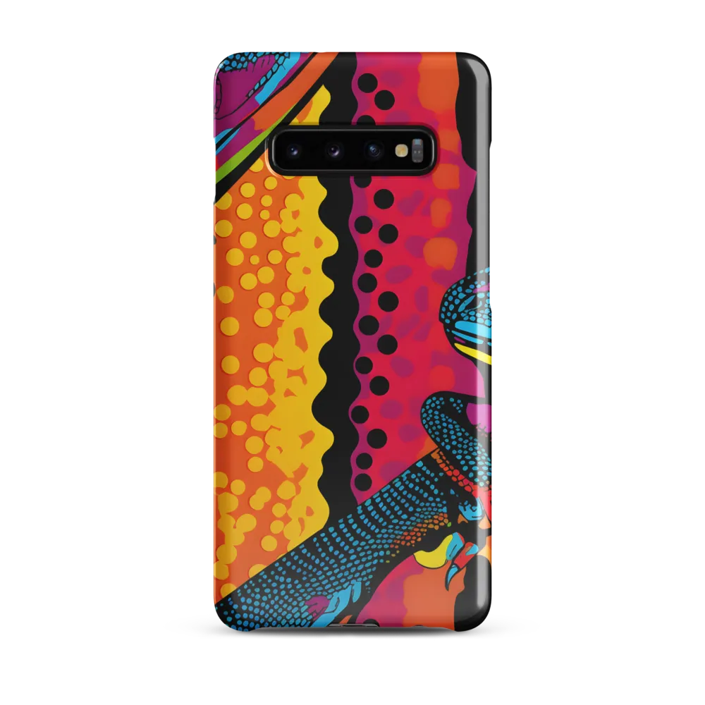 Colorful Encounters: The Playful Geckos | Phone Case |  S10 Plus | Snap Case | Glossy