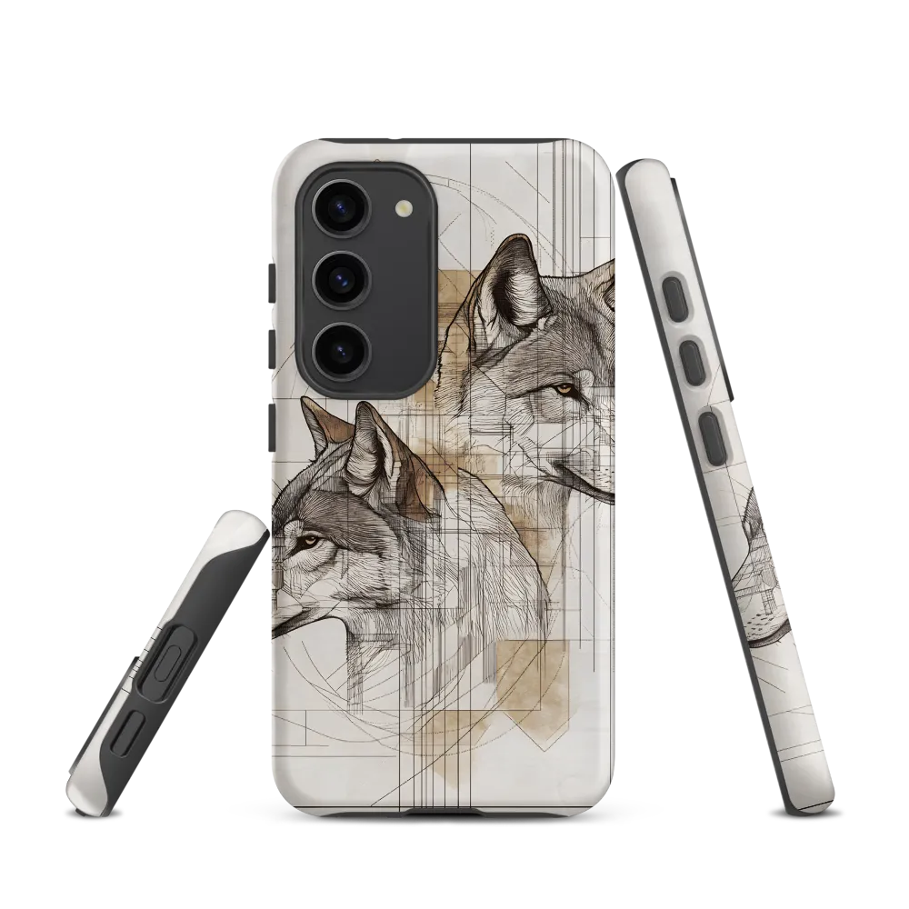 Geometric Harmony: The Essence of Wolves | Phone Case |  S23 | Tough Case | Matte