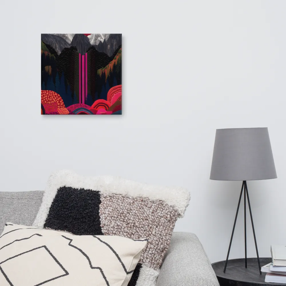 Ethereal Cascade: A Surreal Landscape | Canvas | 16″×16″