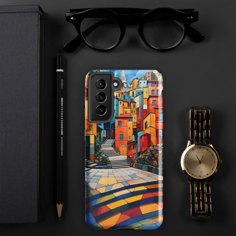 Vibrant Village: A Cubist Journey