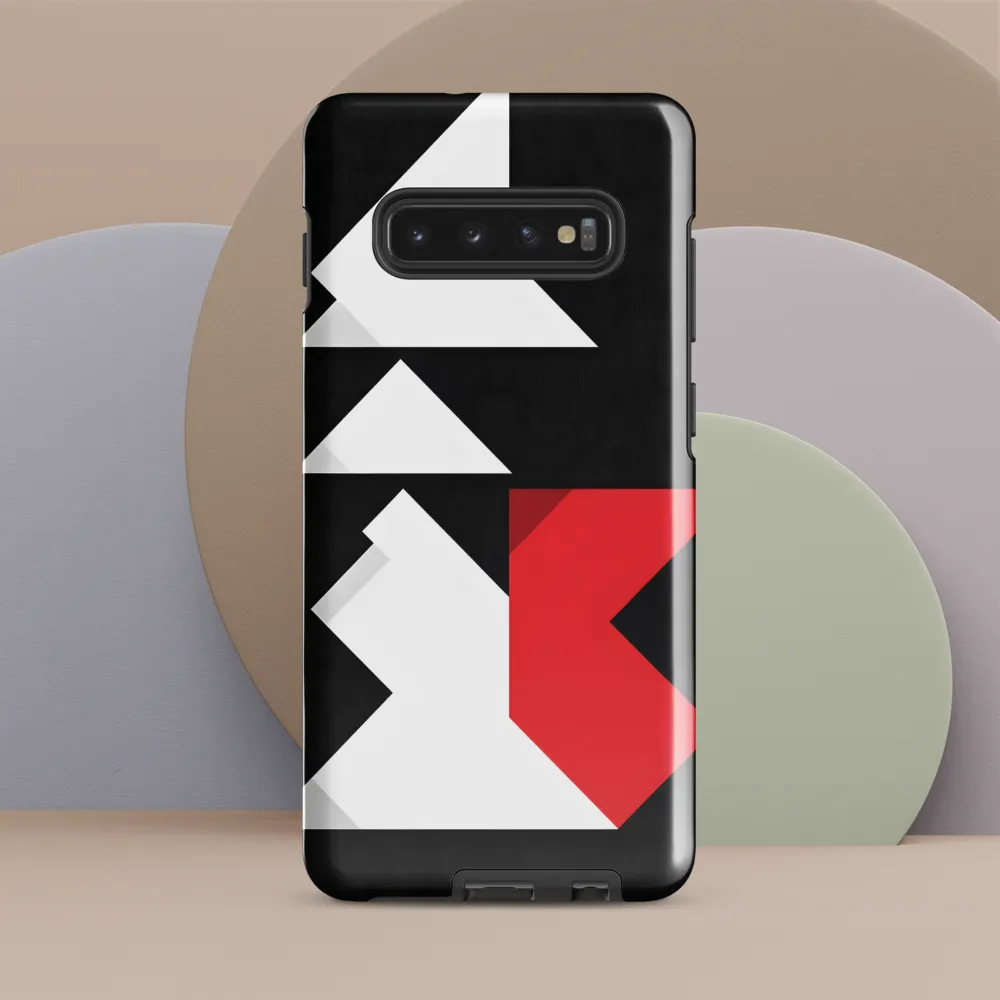 Geometric Symphony in Contrast | Phone Case |  S10 Plus | Tough Case | Glossy