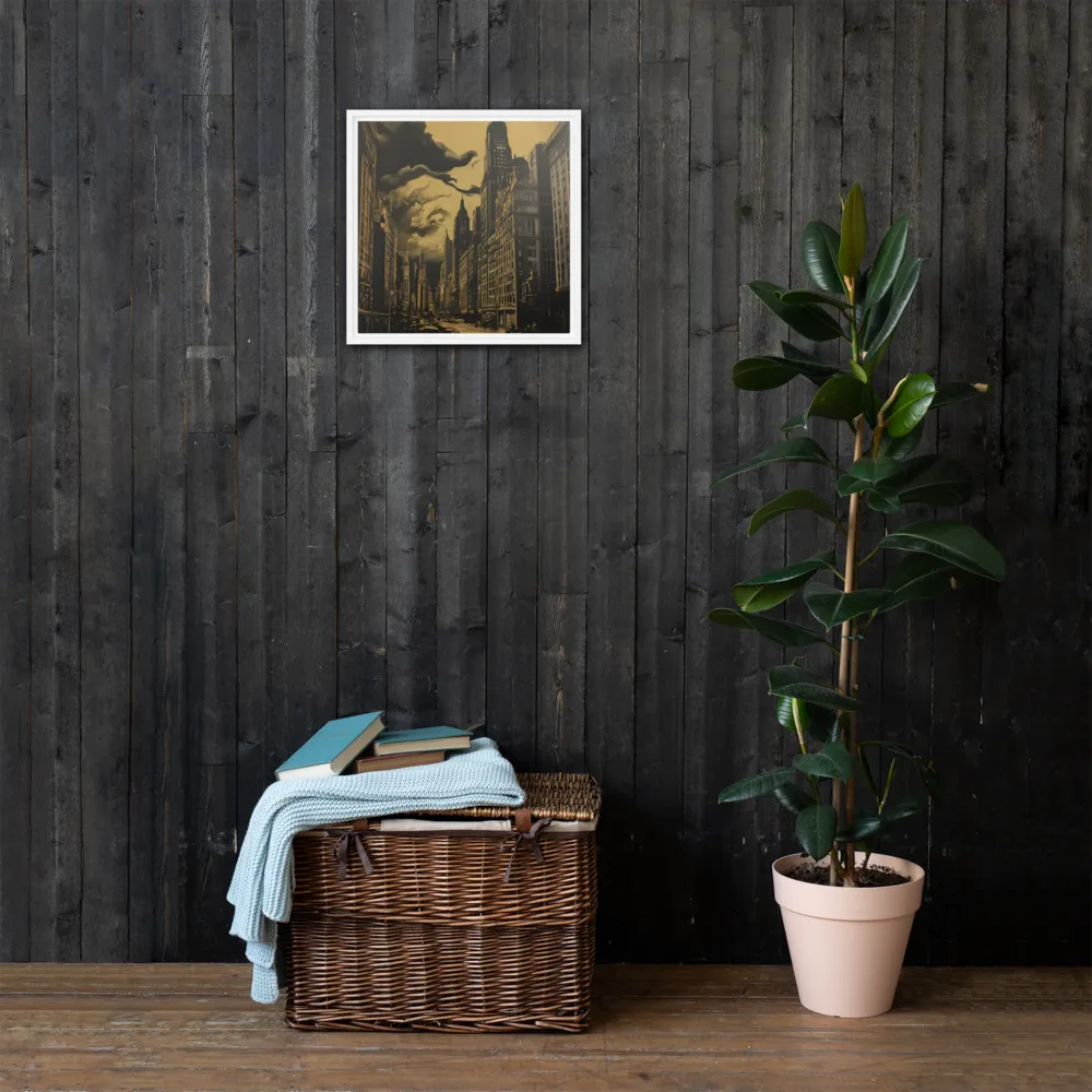 Echoes of a Forgotten Skyline | Canvas with White Frame | 16″×16″