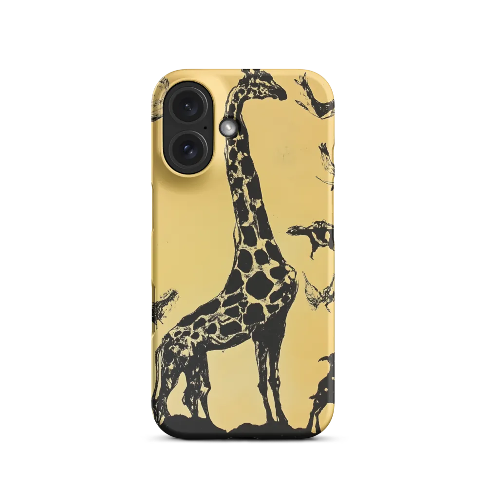 Whimsical Harmony of Giraffe and Birds
