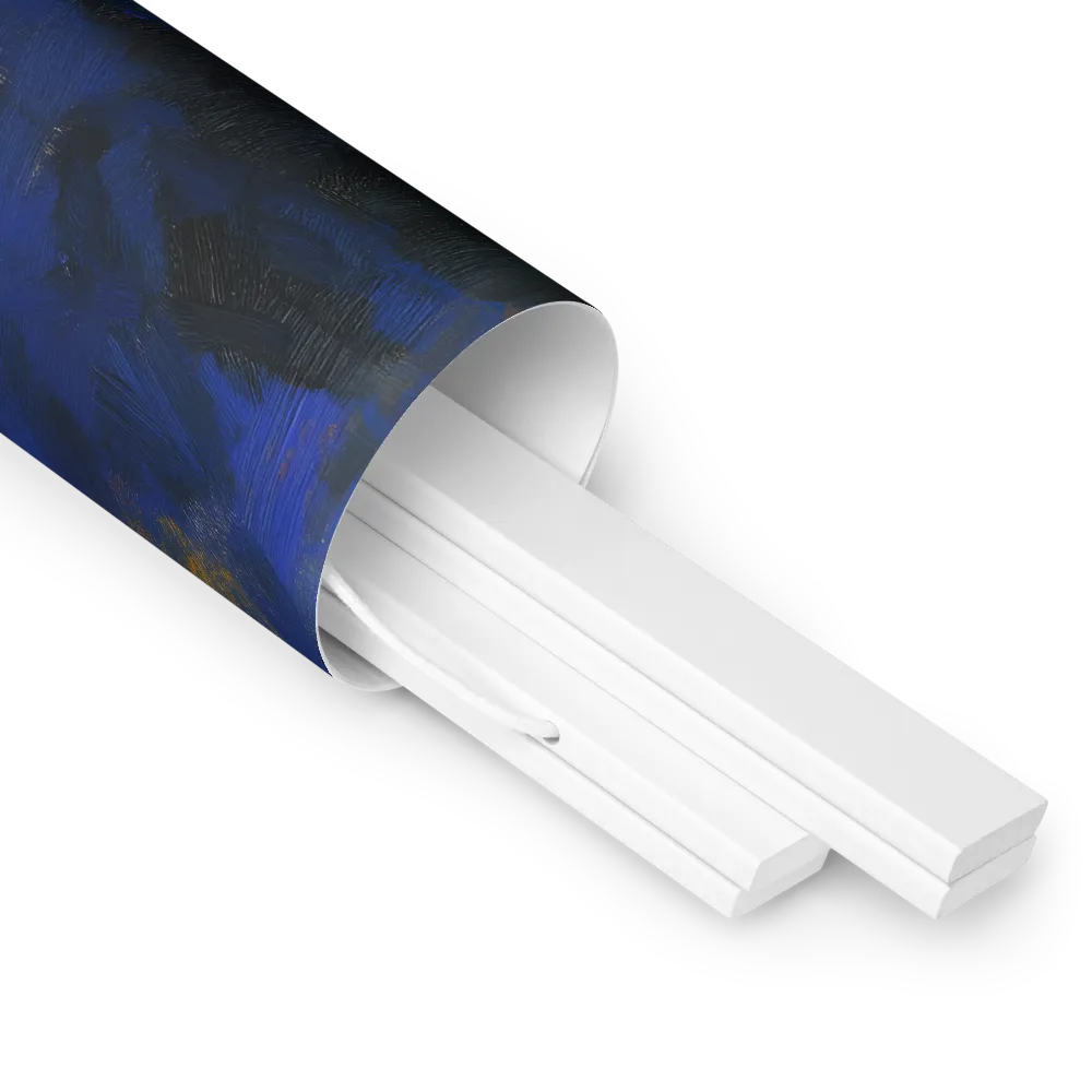 Contemplation Under the Night Sky | Poster With White Wood Hanger | 14″×14″