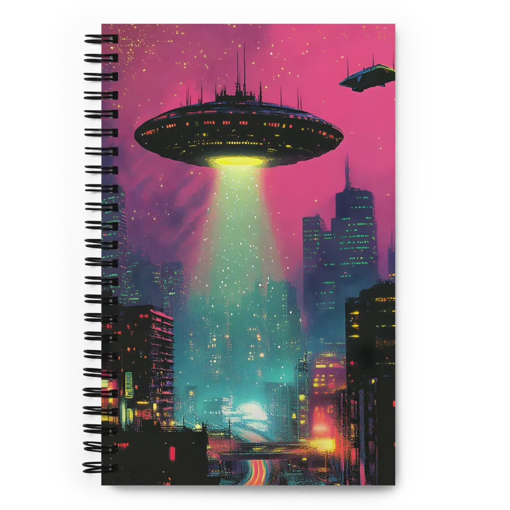 Encounter Above Neon Heights | Spiral Notebook