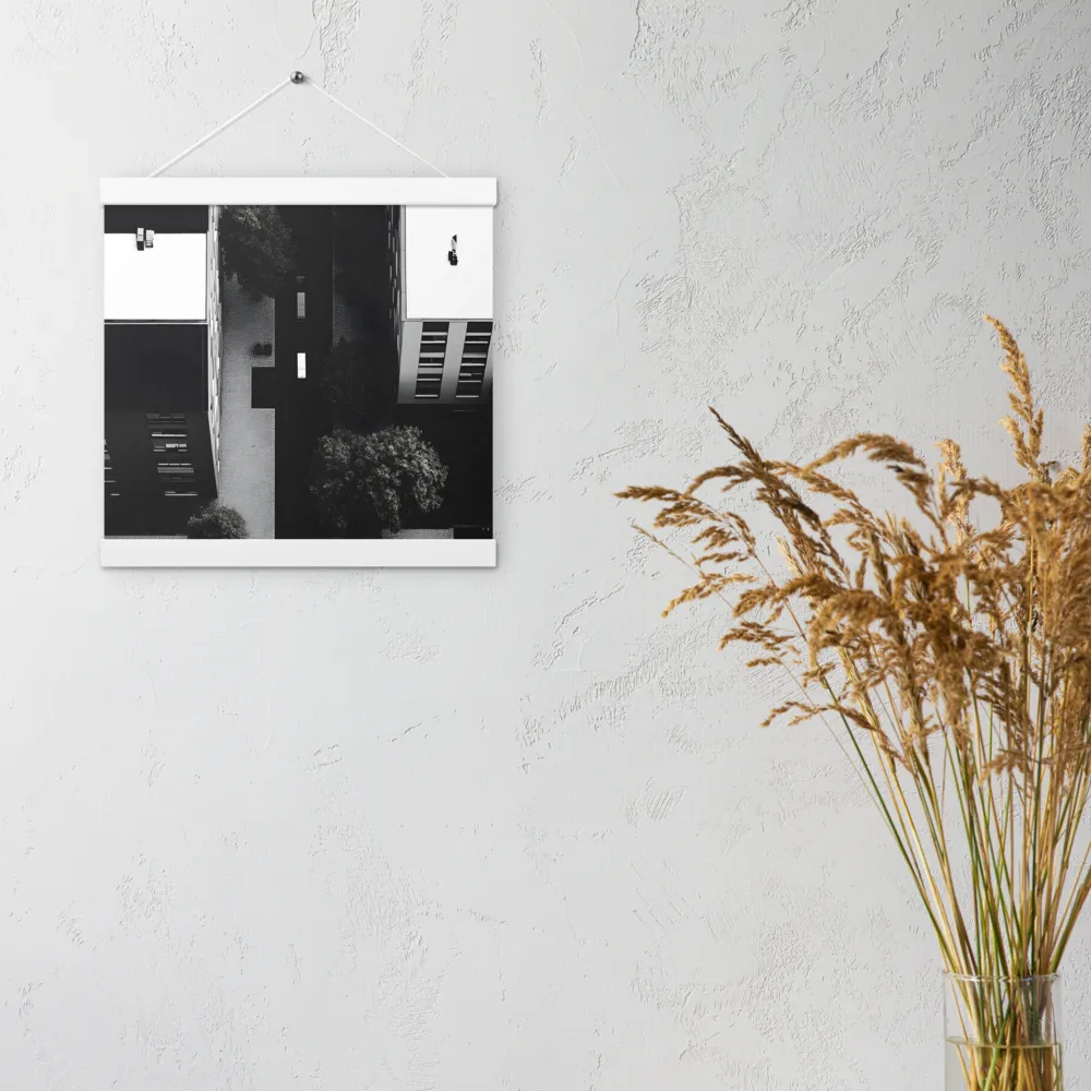 Urban Serenity from Above | Poster With White Wood Hanger | 12″×12″