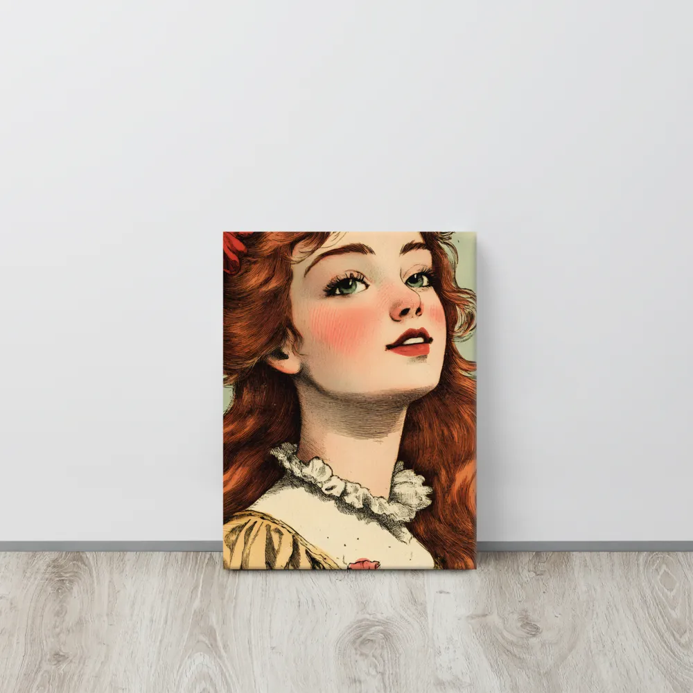 Whimsical Portrait of a Flower-Adorned Girl | Canvas | 12″×16″