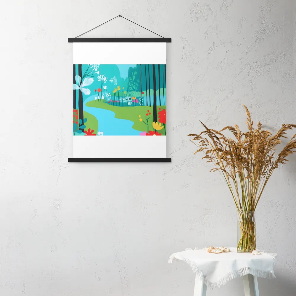 Whispers of Spring: A Colorful Retreat | Poster With Black Wood Hanger | 18″×24″