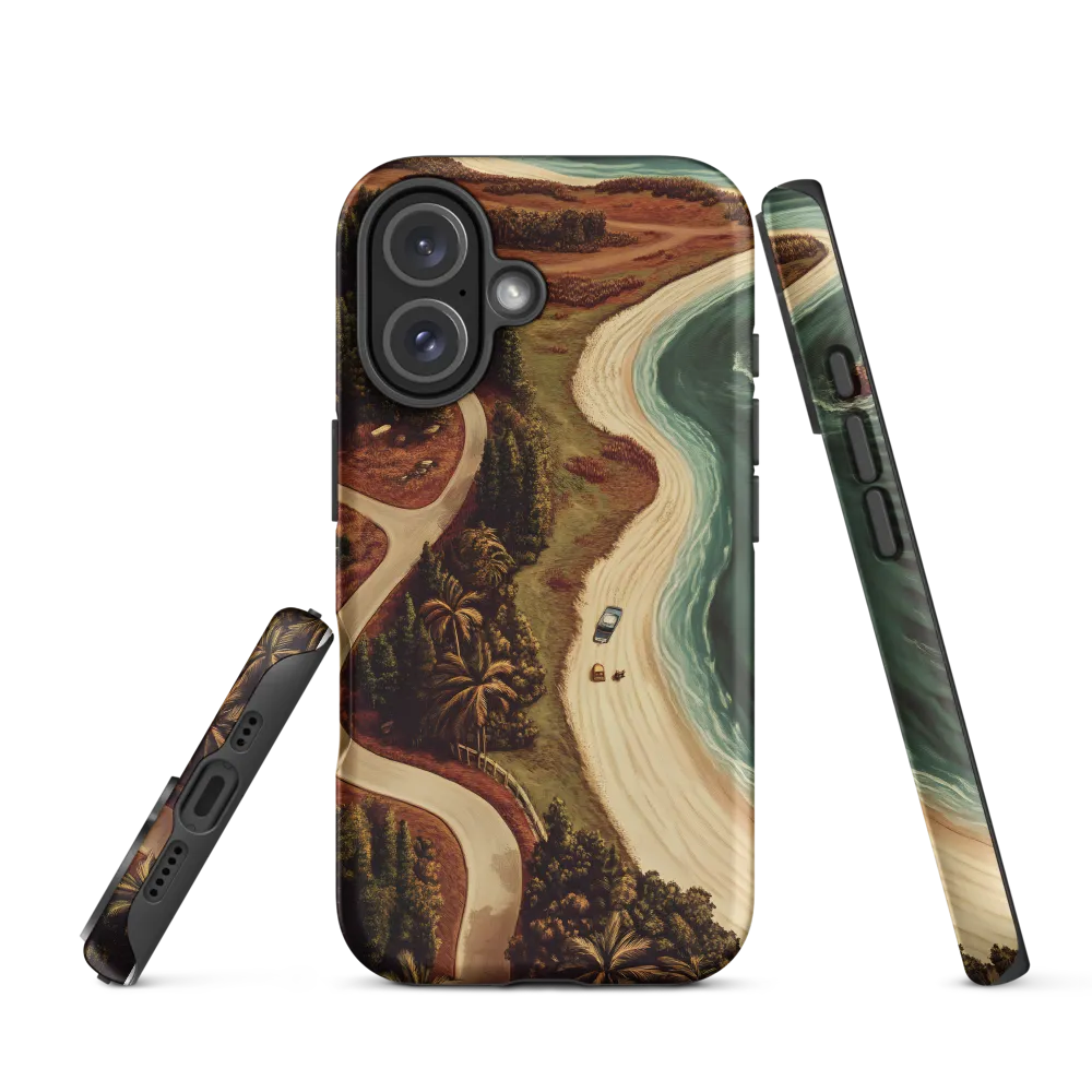 Winding Serenity: A Coastal Journey | Phone Case |  16 | Tough Case | Matte