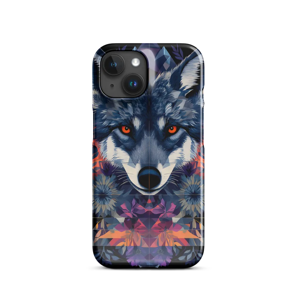 Mystical Wolf Amidst Floral Geometry