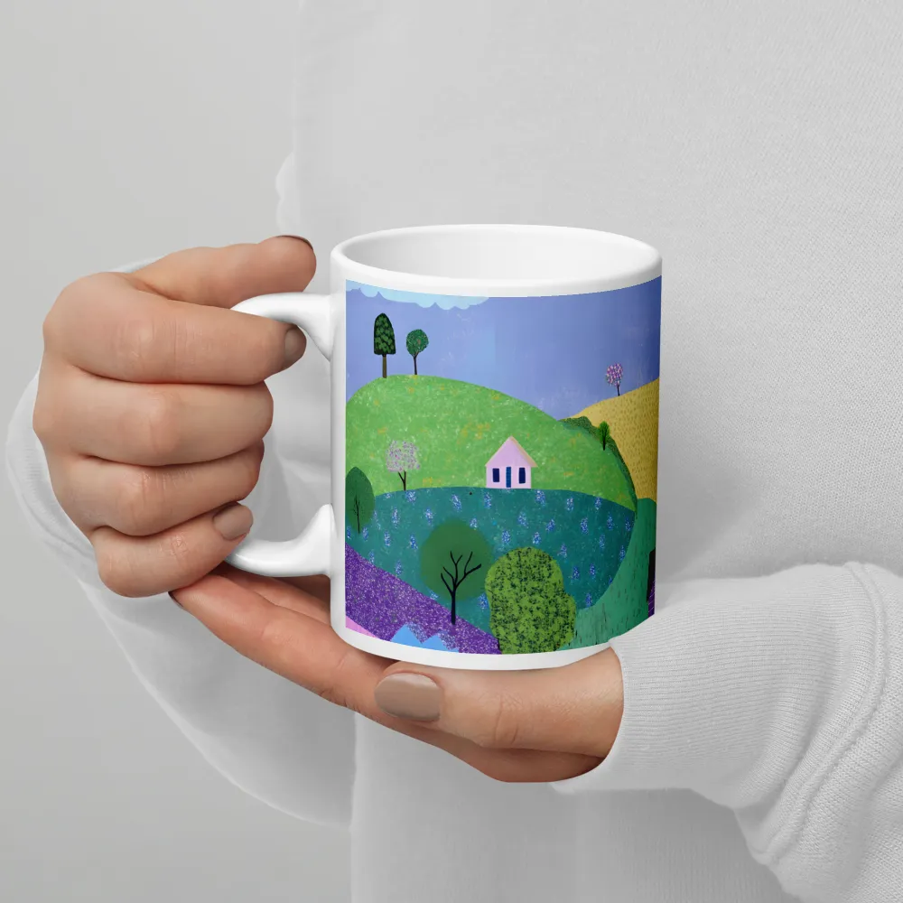 Whimsical Hills and Quaint Homes | Mug with White inside | 11 oz