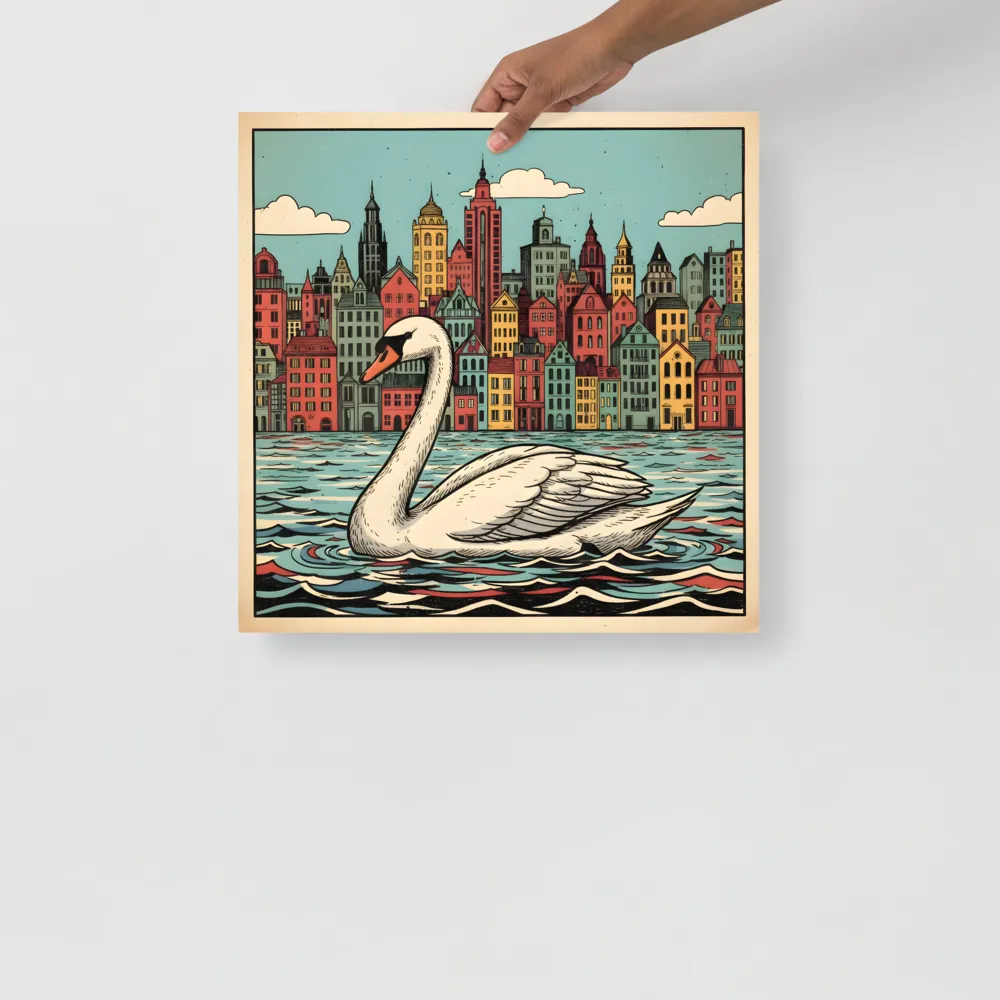 Swan in the City 
 Poster | 18″x 18″