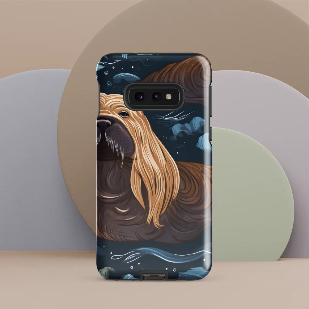 Whimsical Walruses in Deep Blue