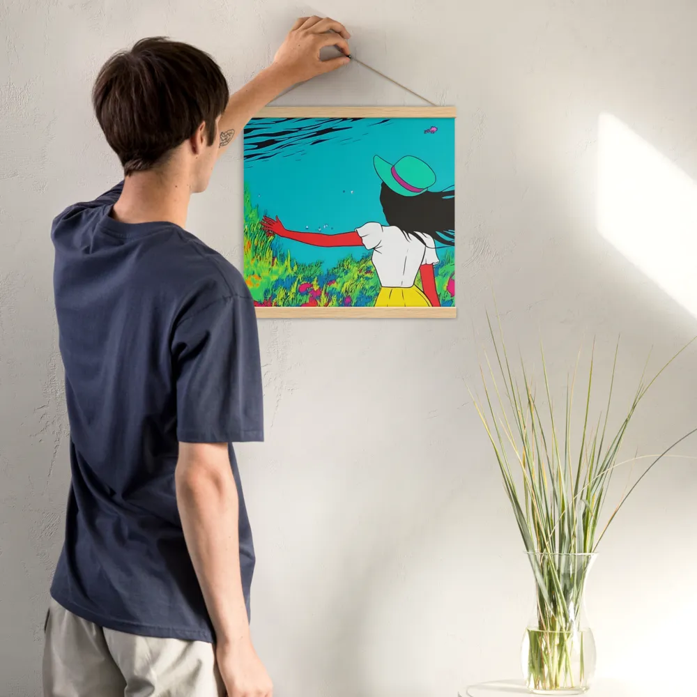 Whimsical Encounter | Poster With Oak Wood Hanger | 16″×16″