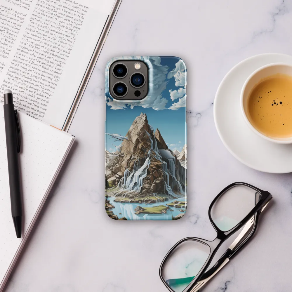 Majestic Cascade: A Mountain Masterpiece | Phone Case |  13 Pro Max | Snap Case | Glossy
