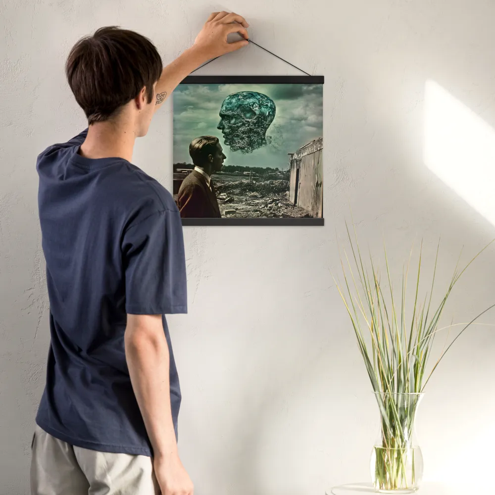 Ethereal Reflections: Identity in a Fragmented World | Poster With Black Wood Hanger | 16″×16″