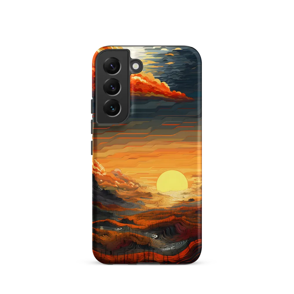 Ethereal Sunset: A Serene Landscape in Flowing Forms