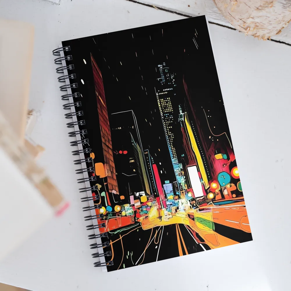 Neon Pulse of the City | Spiral Notebook