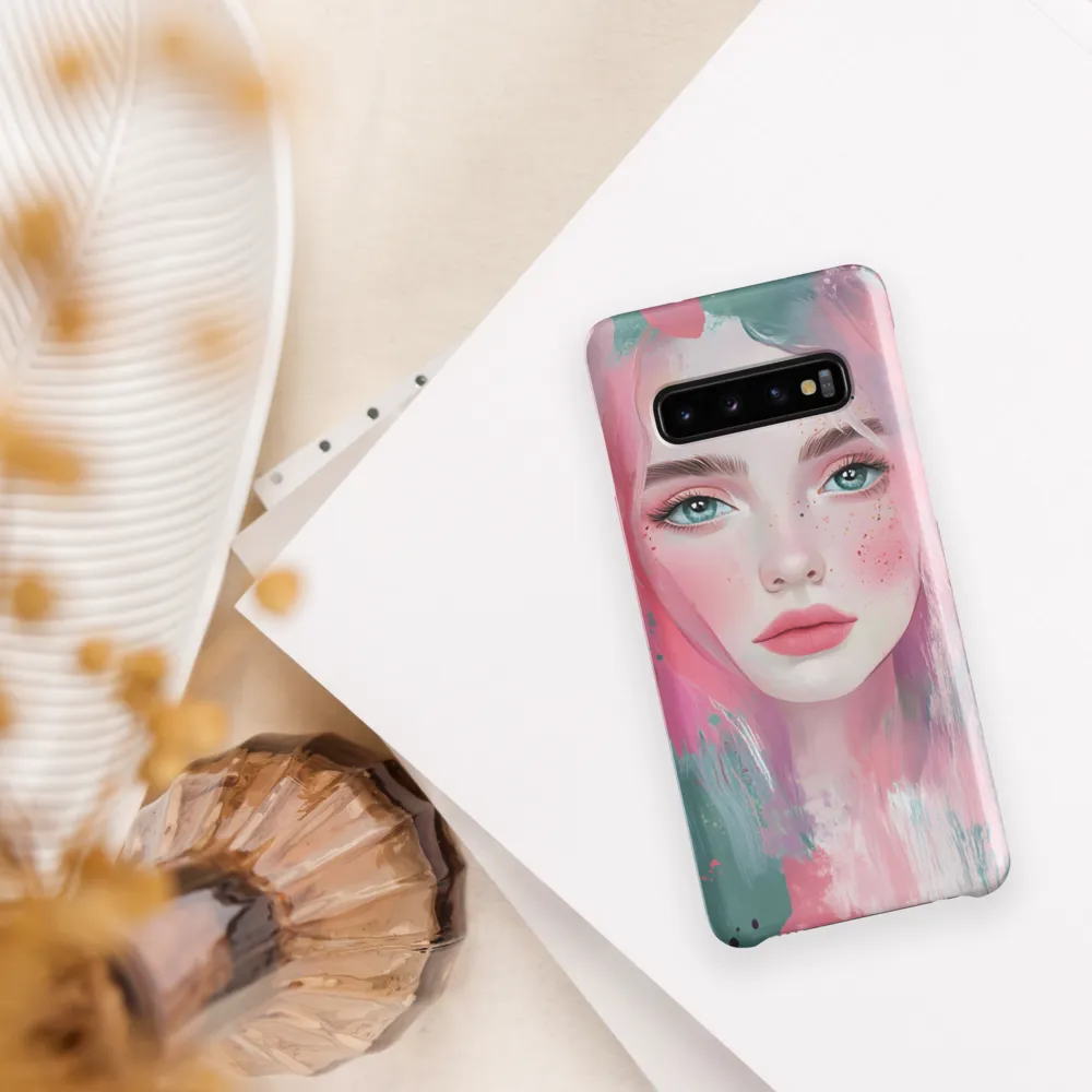 Dreamy Serenity: A Contemporary Portrait | Phone Case |  S10 | Snap Case | Matte