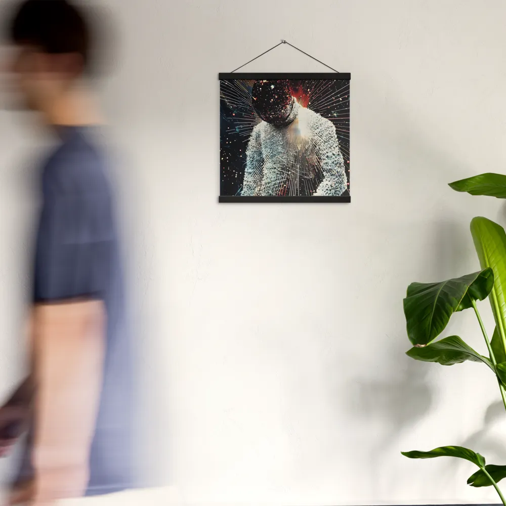 Ethereal Astronaut: A Journey Through the Cosmos | Poster With Black Wood Hanger | 16″×16″