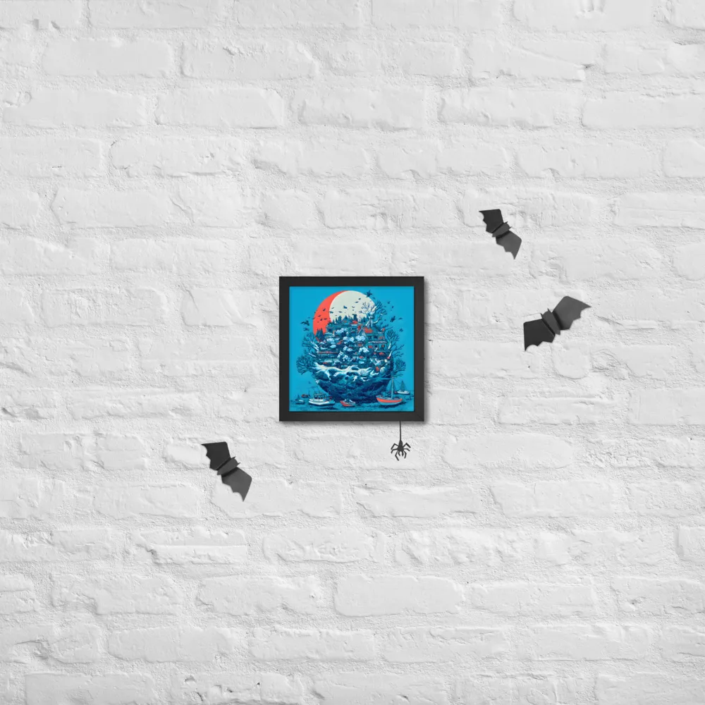 Harbor of the Floating Isle 
 Poster with Black Frame | 10″x 10″