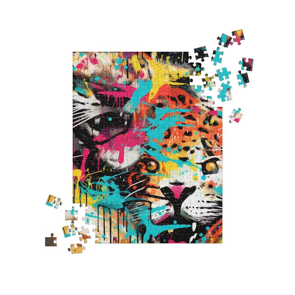 Fierce Fusion: Tiger and Lion in Graffiti | Jigsaw Puzzle | 252/520 pieces