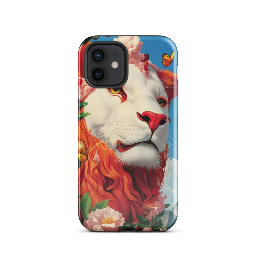 Majestic Lion Amidst Floral Splendor