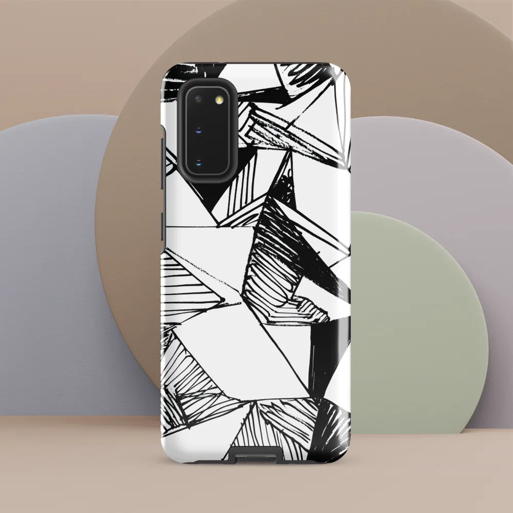 Dynamic Geometry in Ink | Phone Case |  S20 | Tough Case | Glossy
