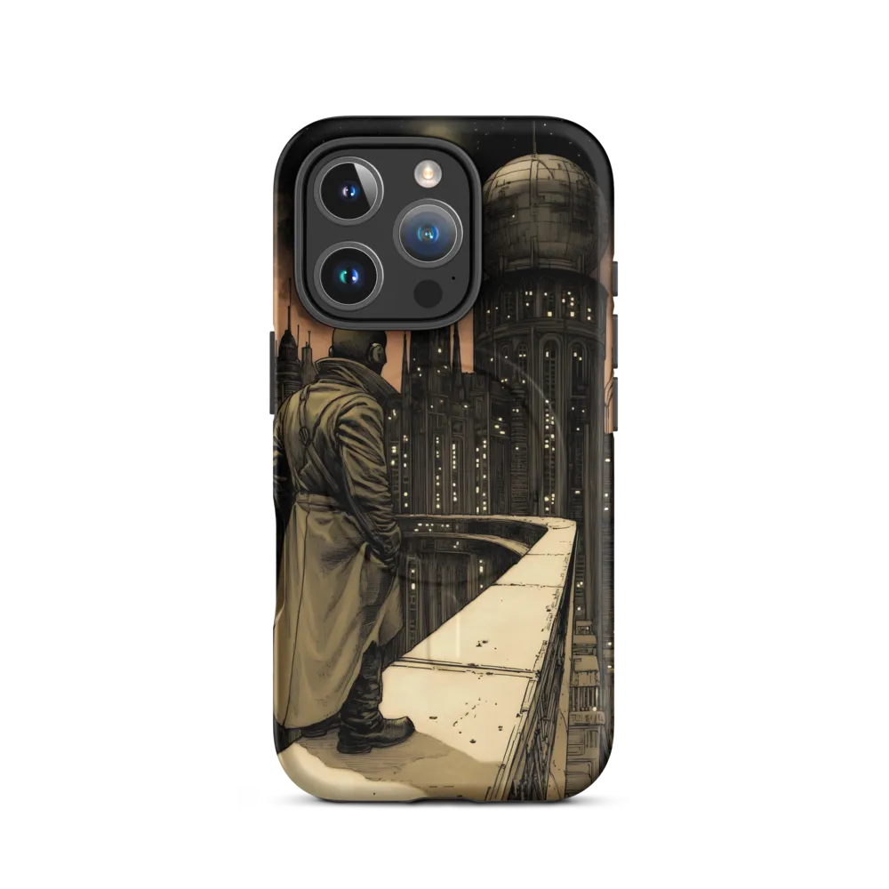A Contemplative Gaze Over the Futuristic Metropolis | Phone Case |  16 Pro | MagSafe® Tough Case | Matte