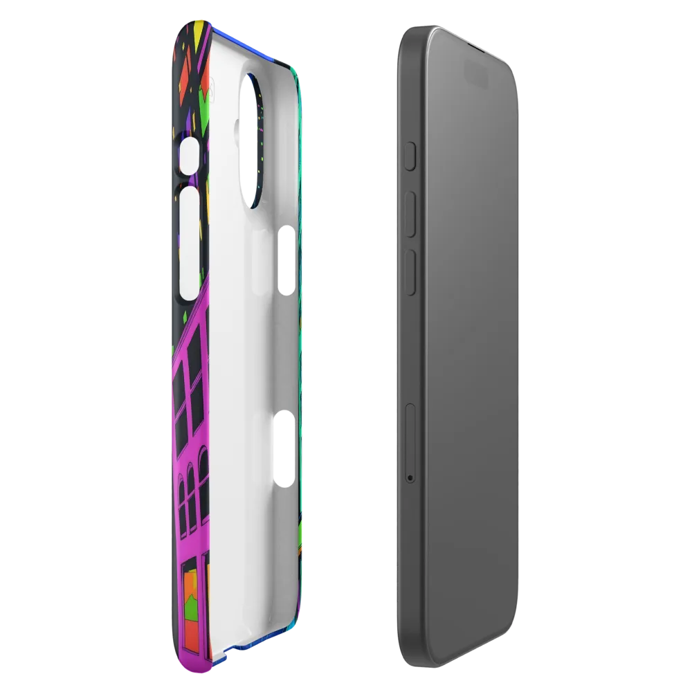 Neon Dreamscape: A Futuristic City at Dusk | Phone Case |  16 Plus | Snap Case | Glossy