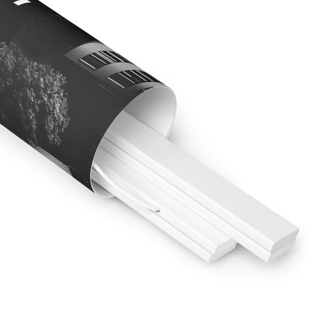 Urban Serenity from Above | Poster With White Wood Hanger | 10″×10″