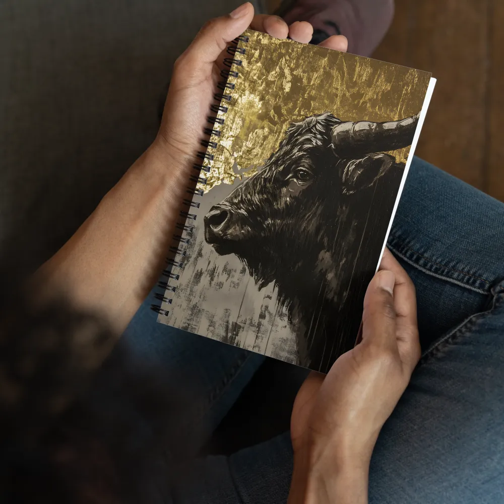 Majestic Bull Against the Golden Horizon | Spiral Notebook