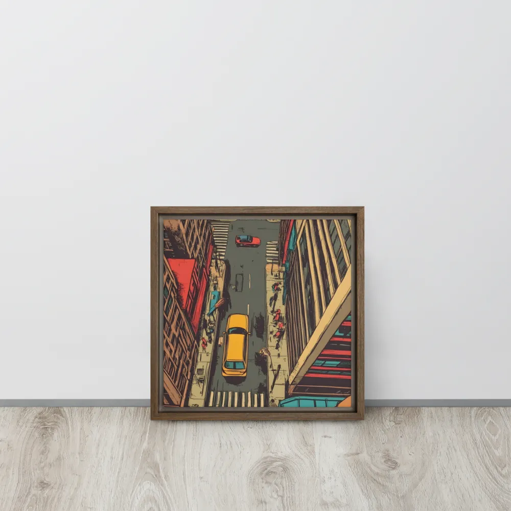 Urban Symphony | Canvas with Brown Frame | 12″×12″