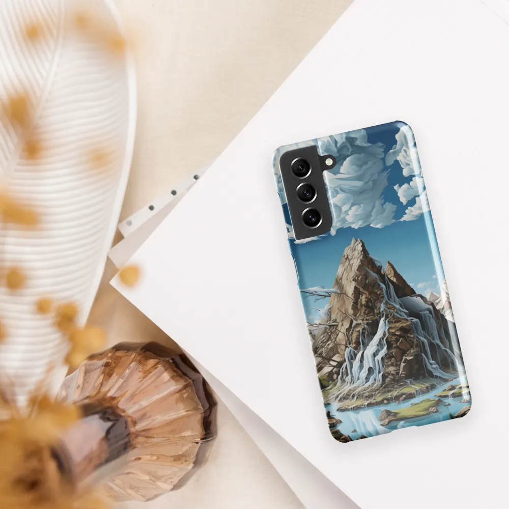 Majestic Cascade: A Mountain Masterpiece | Phone Case |  S21 | Snap Case | Glossy