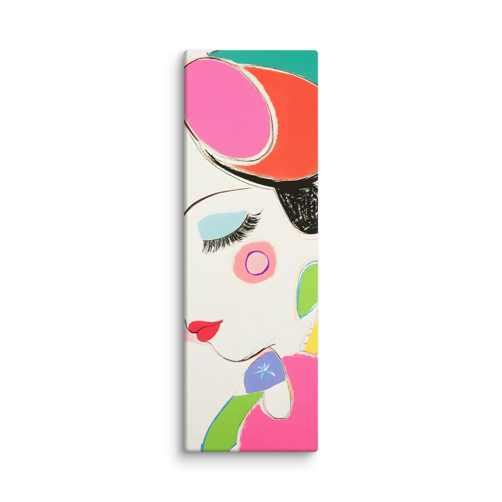 Whimsical Portrait in Colorful Abstraction | Canvas | 12″×36″